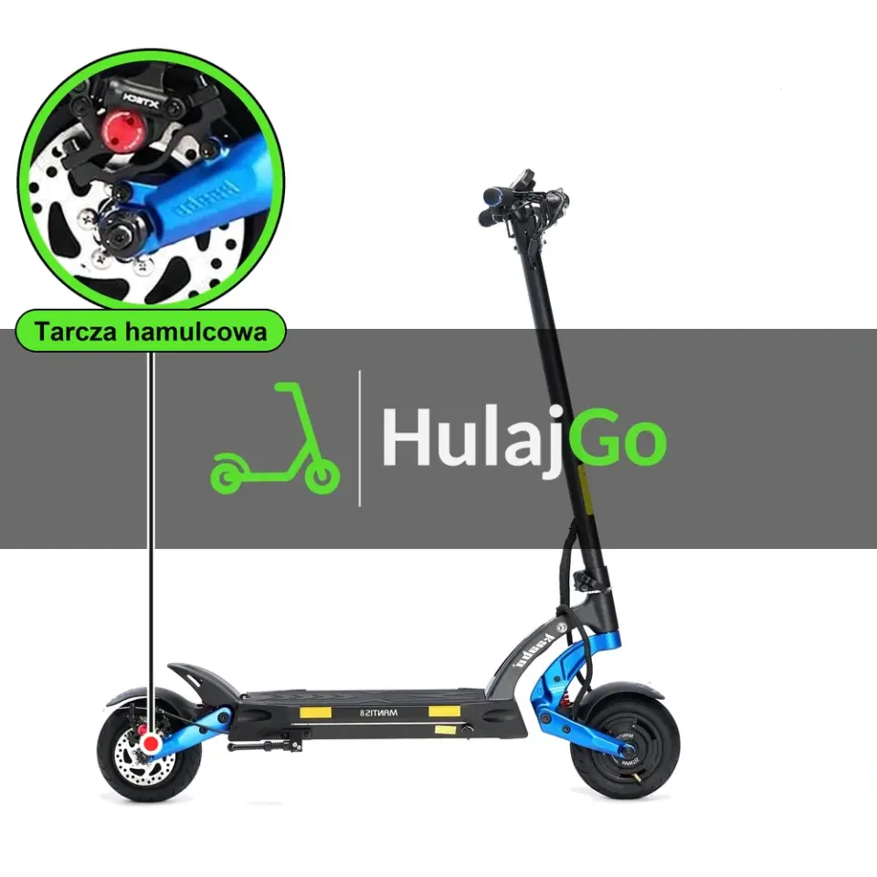 Kaabo Mantis 8 Plus - w powiększeniu tarcza hamulcowa (wymiana tarczy hamulcowej)