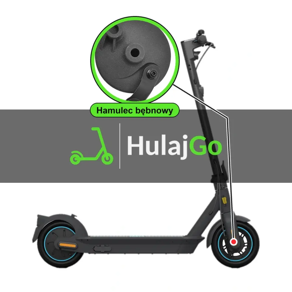 Segway Max G30 - w powiększeniu piasta z hamulcem bębnowym (naprawa hamulców bębnowych)