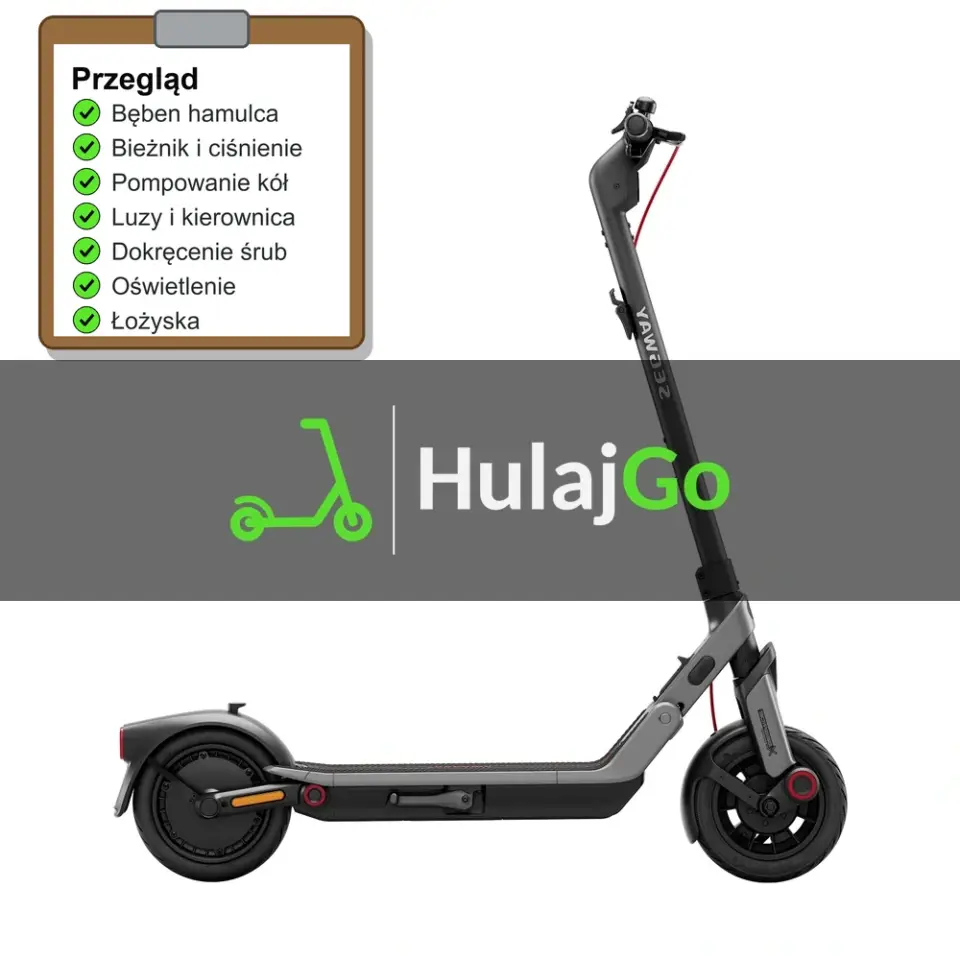Segway E3 - lista kontrolna przeglądu z zaznaczonymi pozycjami (przegląd przed sezonem)