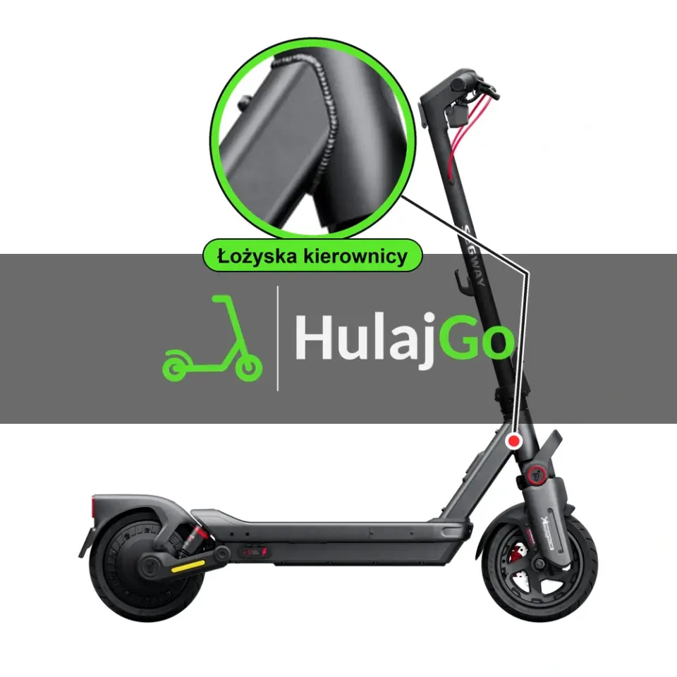 Segway-Ninebot Max G3 - w powiększeniu główka ramy z łożyskami kierownicy (wymiana łożysk kierownicy)