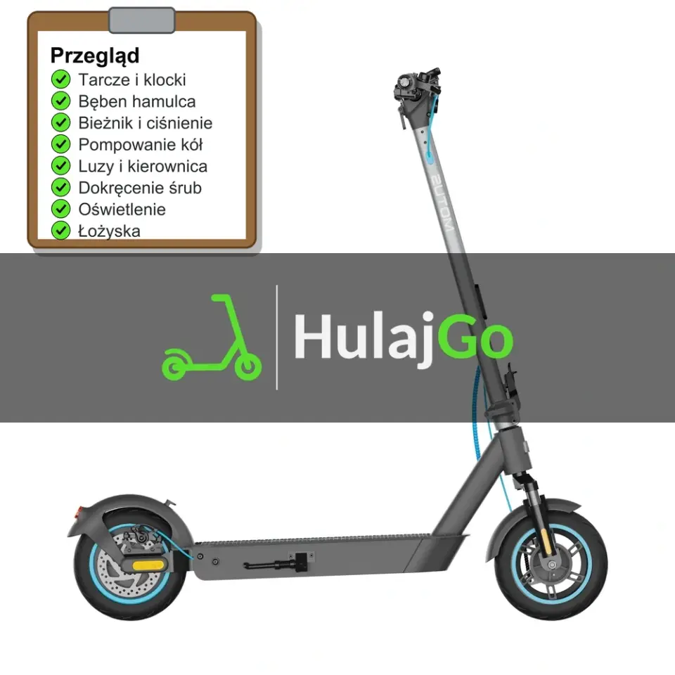Motus Scooty 10 Pro - lista kontrolna przeglądu z zaznaczonymi pozycjami (przegląd przed sezonem)