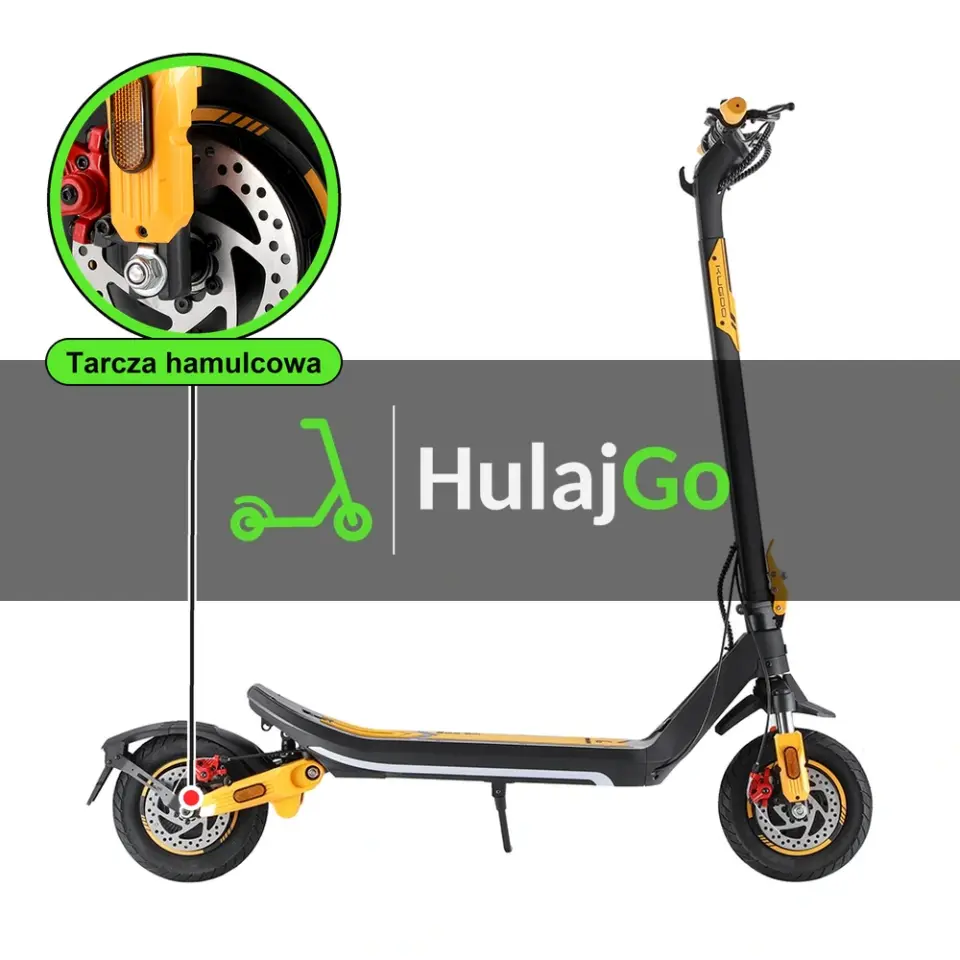 Kugoo M3 Pro - w powiększeniu tarcza hamulcowa (wymiana tarczy hamulcowej)