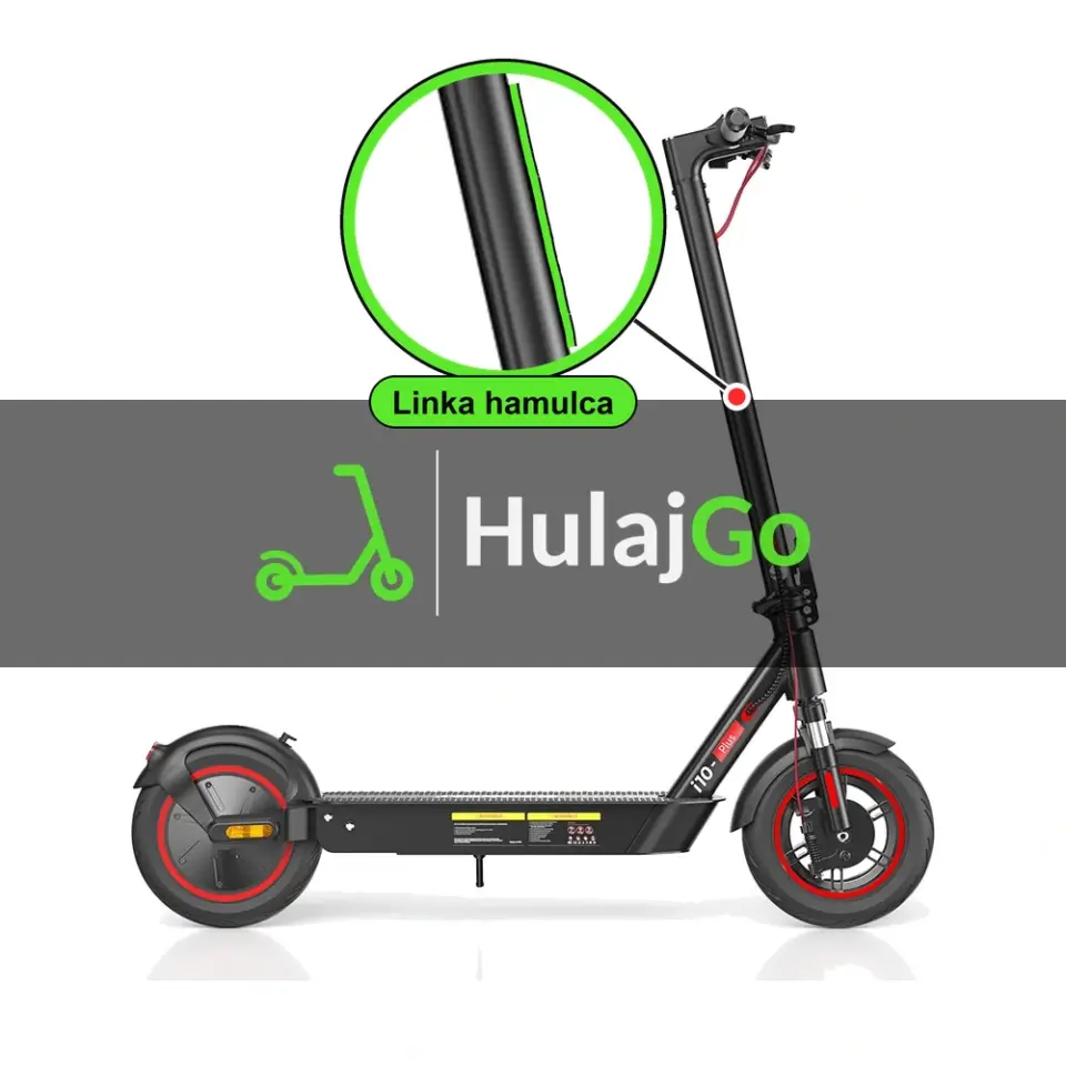iScooter i10 Plus - w powiększeniu linka hamulca (wymiana linki hamulca)