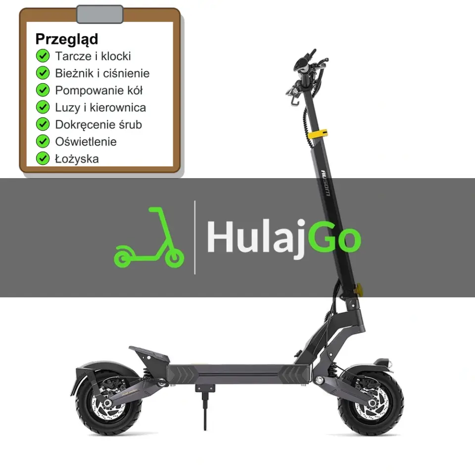 Ausom L2 Dual Motor - lista kontrolna przeglądu z zaznaczonymi pozycjami (przegląd przed sezonem)