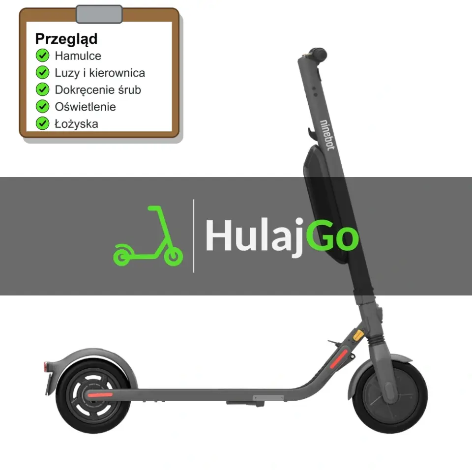 Segway E45 - lista kontrolna przeglądu z zaznaczonymi pozycjami (przegląd przed sezonem)