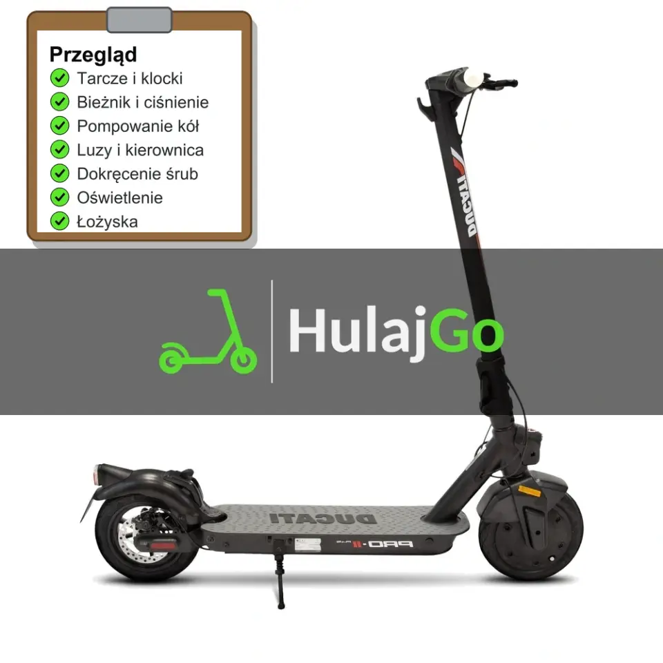 Ducati Pro-II Plus - lista kontrolna przeglądu z zaznaczonymi pozycjami (przegląd przed sezonem)