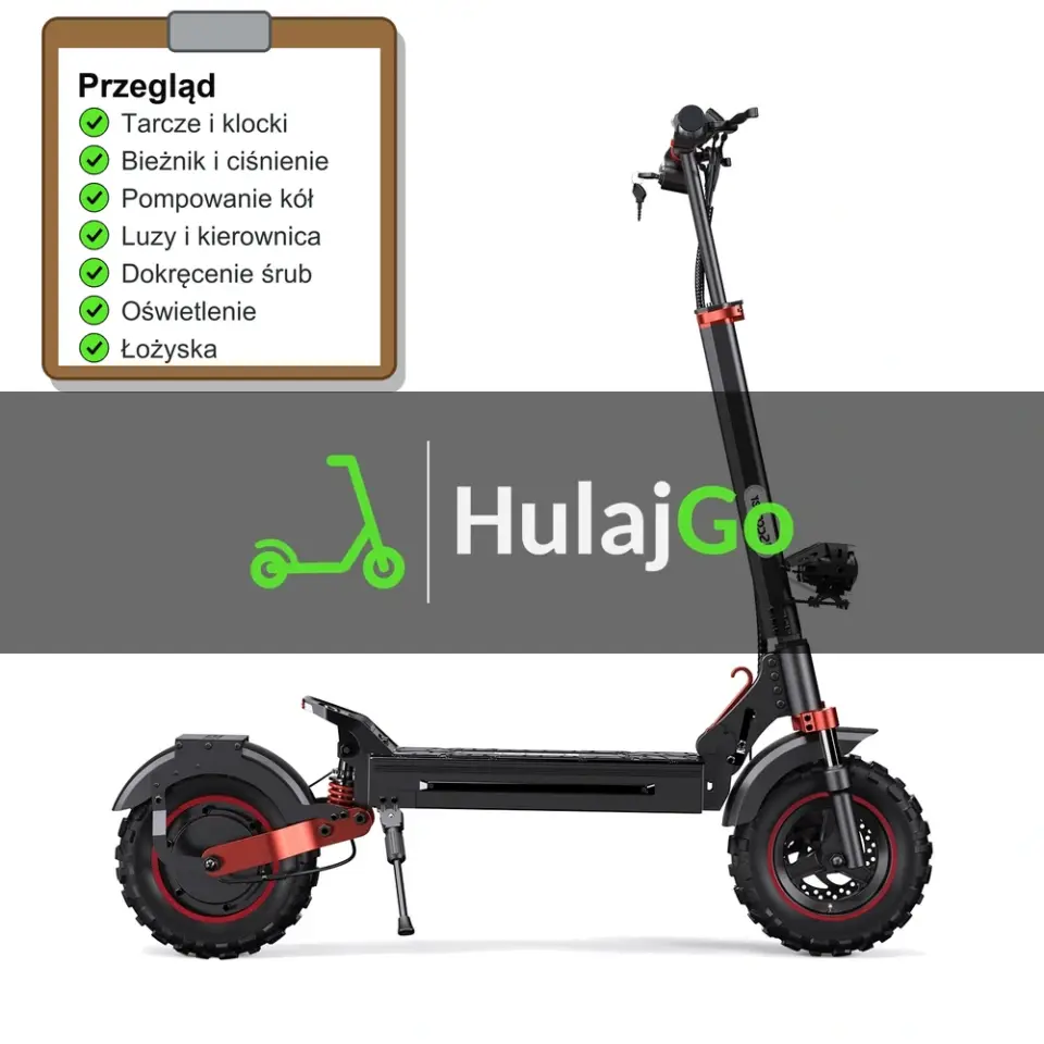 iScooter iX5S - lista kontrolna przeglądu z zaznaczonymi pozycjami (przegląd przed sezonem)