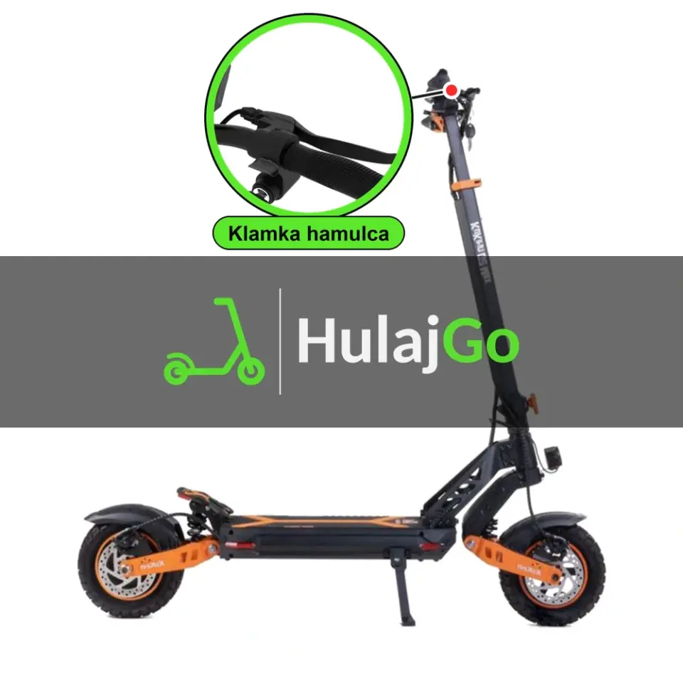 Kukirin G2 Max - w powiększeniu klamka hamulca (wymiana klamki hamulca)