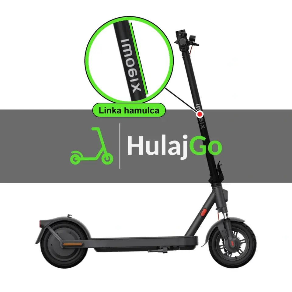 Xiaomi Mi Elite - w powiększeniu linka hamulca (wymiana linki hamulca)