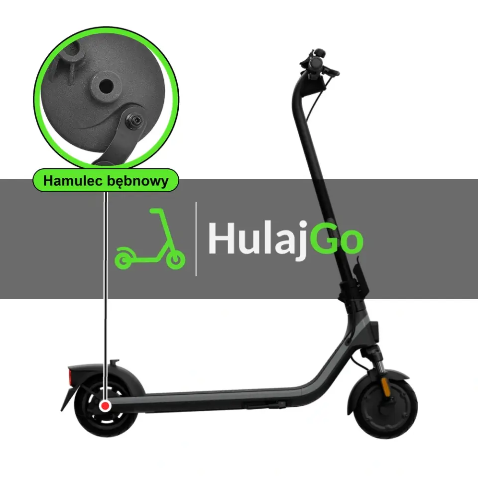 Segway E2 Plus - w powiększeniu piasta z hamulcem bębnowym (naprawa hamulców bębnowych)