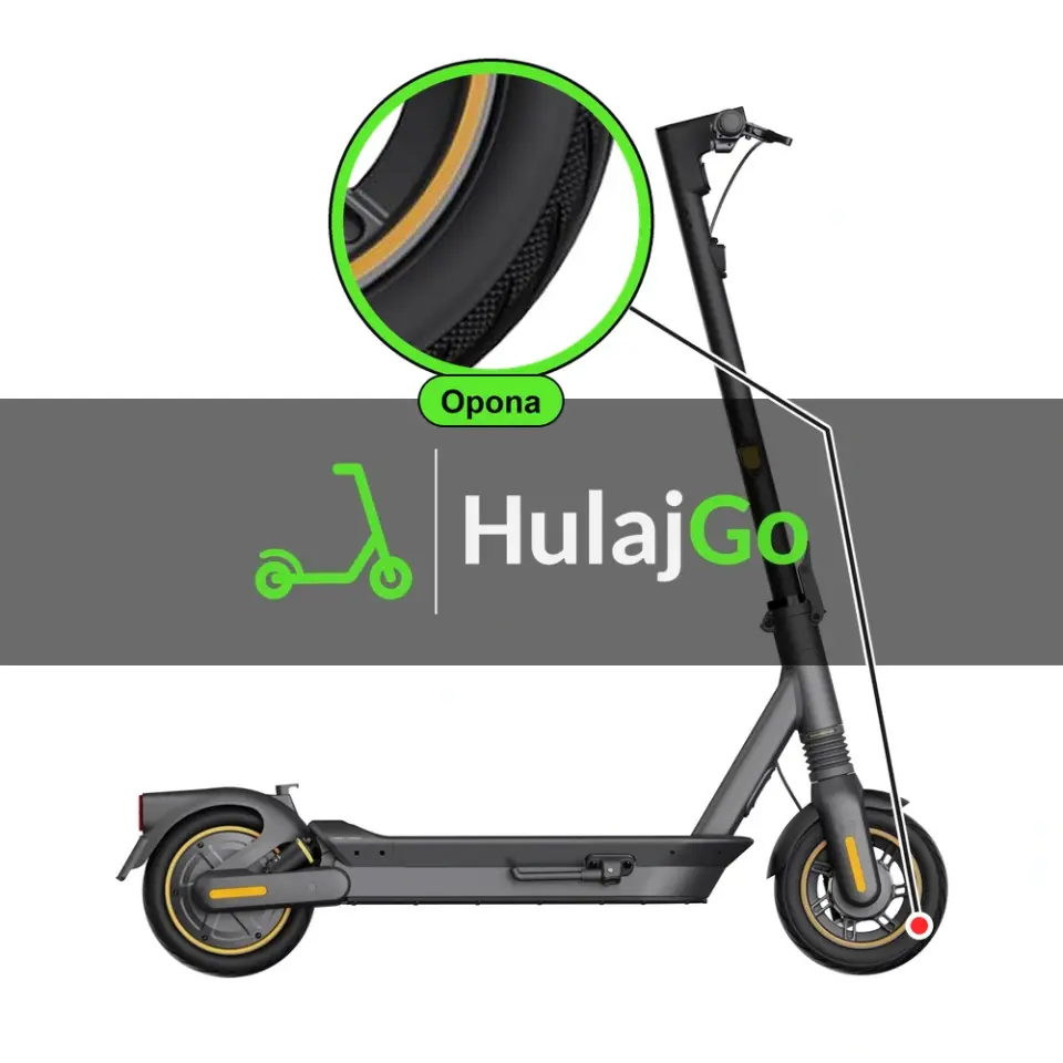 Segway Max G2 - w powiększeniu bieżnik opony (wymiana opony)