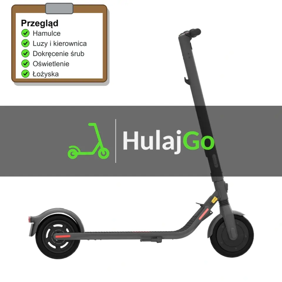 Segway E25 - lista kontrolna przeglądu z zaznaczonymi pozycjami (przegląd przed sezonem)