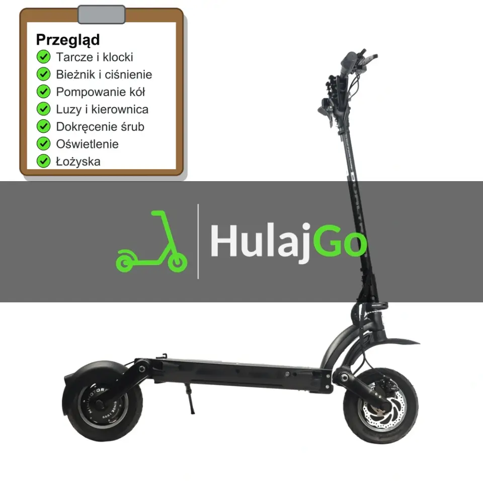 Dualtron Eagle - lista kontrolna przeglądu z zaznaczonymi pozycjami (przegląd przed sezonem)