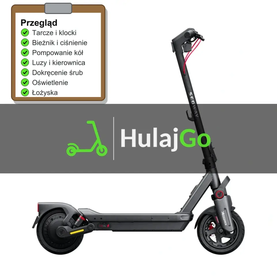 Segway Max G3 - lista kontrolna przeglądu z zaznaczonymi pozycjami (przegląd przed sezonem)