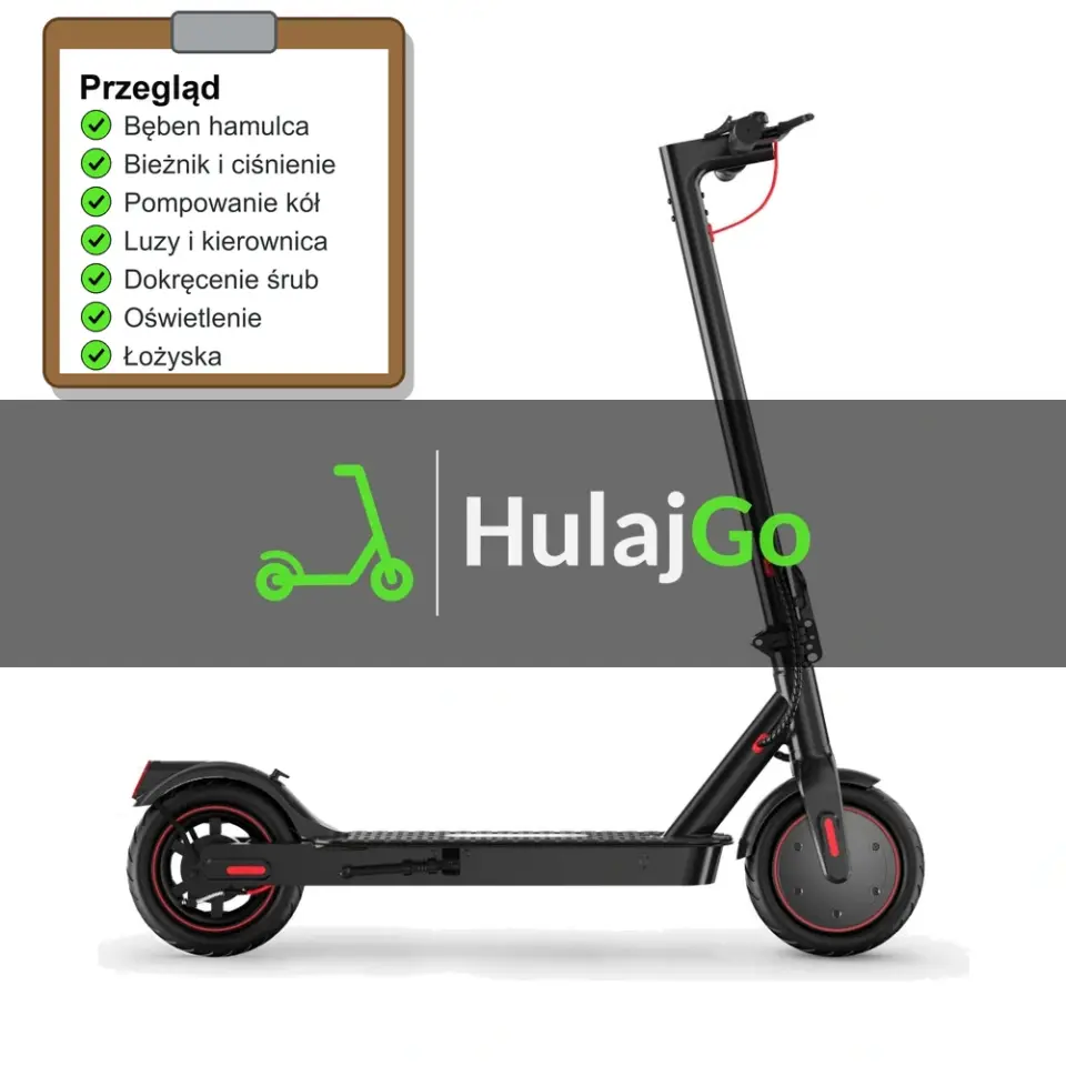 iScooter i8 - lista kontrolna przeglądu z zaznaczonymi pozycjami (przegląd przed sezonem)