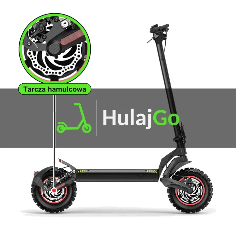 iScooter IX7 Pro - w powiększeniu tarcza hamulcowa (wymiana tarczy hamulcowej)