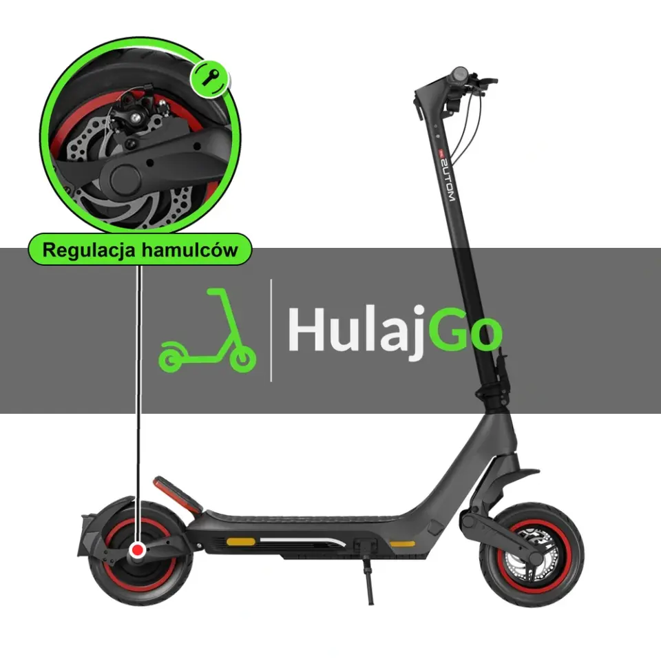 Motus Pro 10 Urban - w powiększeniu hamulec tarczowy (regulacja hamulców)
