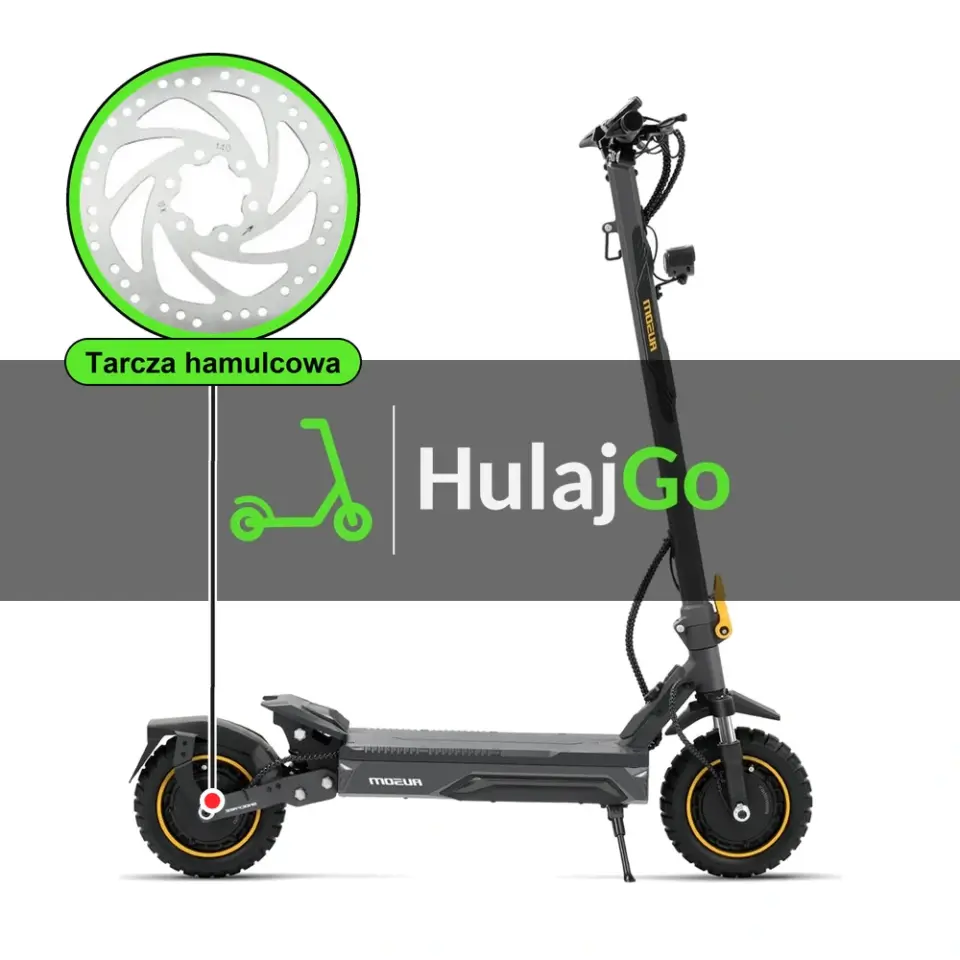 Ausom K20 Pro - w powiększeniu tarcza hamulcowa (wymiana tarczy hamulcowej)