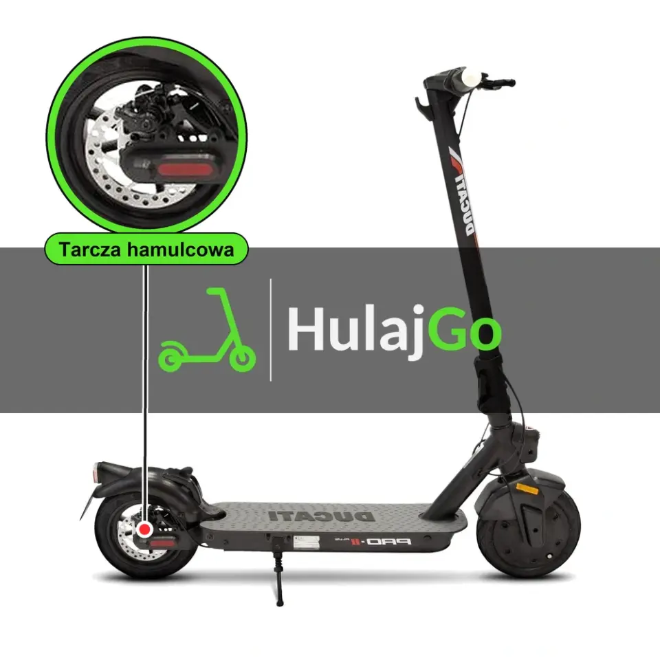 Ducati Pro-II Plus - w powiększeniu tarcza hamulcowa (wymiana tarczy hamulcowej)