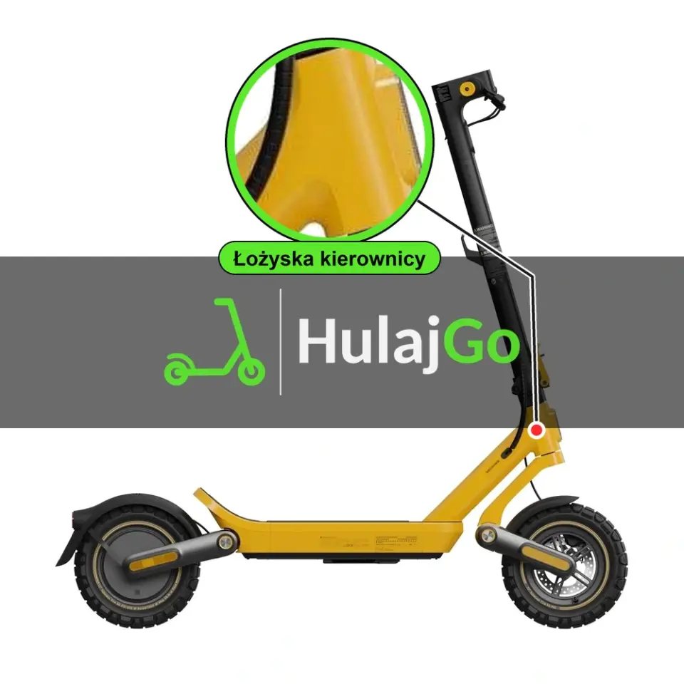Xiaomi Mi Electric Scooter 6 Ultra - w powiększeniu główka ramy z łożyskami kierownicy (wymiana łożysk kierownicy)