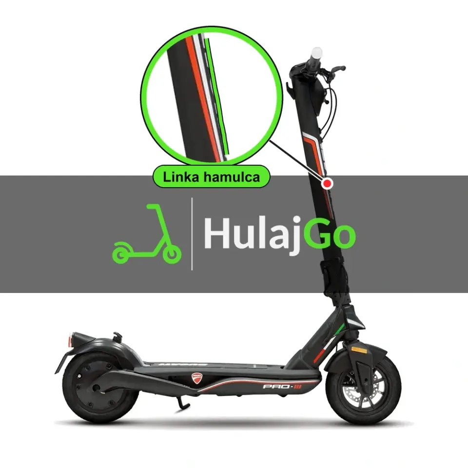 Ducati Pro-III - w powiększeniu linka hamulca (wymiana linki hamulca)