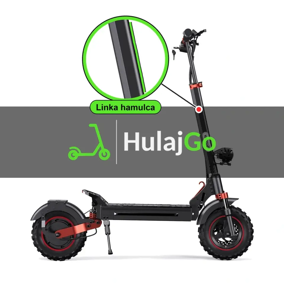 iScooter iX5S - w powiększeniu linka hamulca (wymiana linki hamulca)