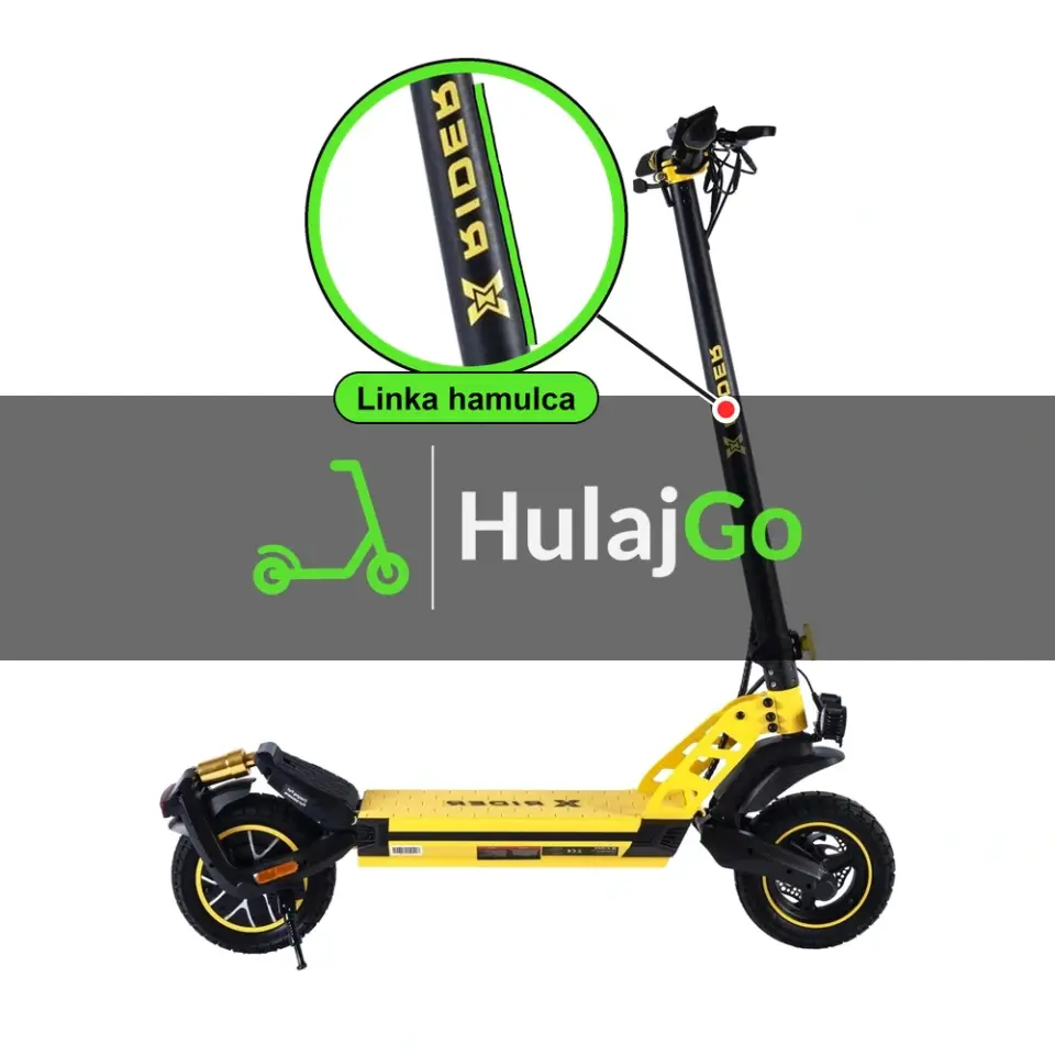 X-Rider F10 - w powiększeniu linka hamulca (wymiana linki hamulca)