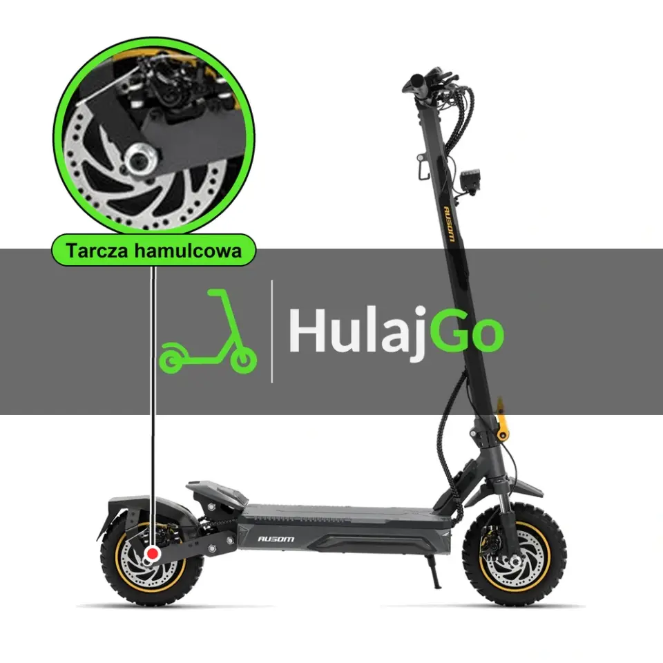Ausom K20 Pro Dual Motor - w powiększeniu tarcza hamulcowa (wymiana tarczy hamulcowej)