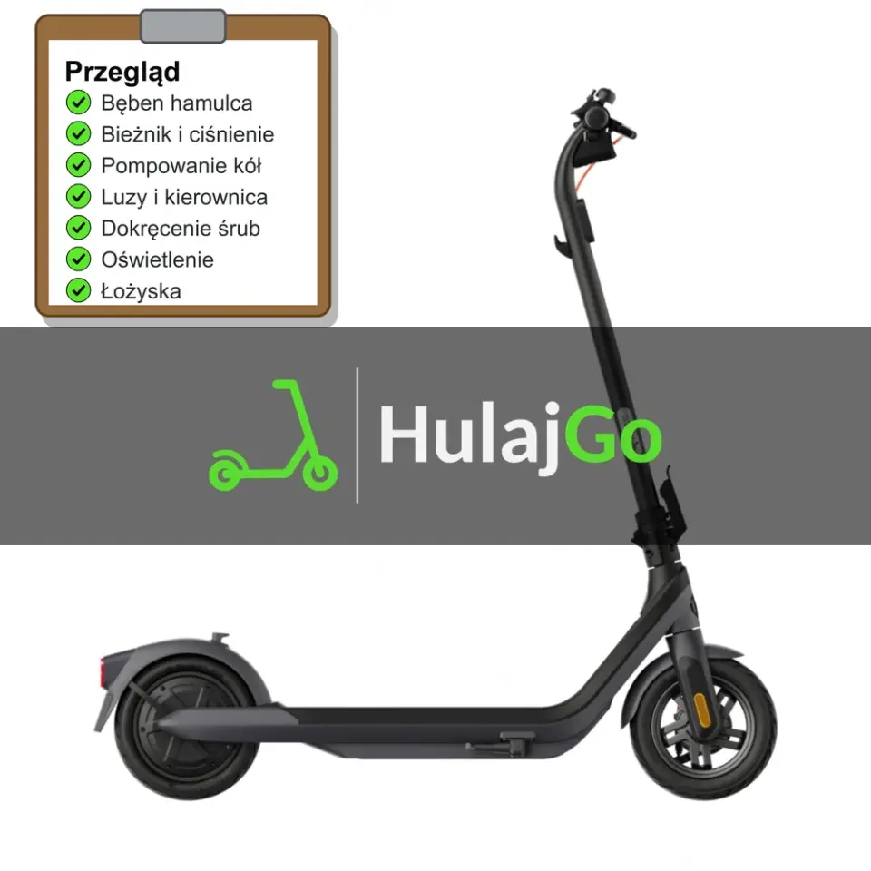 Segway E2 Pro - lista kontrolna przeglądu z zaznaczonymi pozycjami (przegląd przed sezonem)