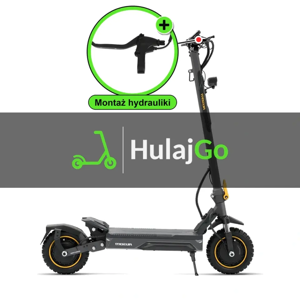 Ausom K20 Pro - w powiększeniu klamka hamulca (montaż hamulców hydraulicznych)