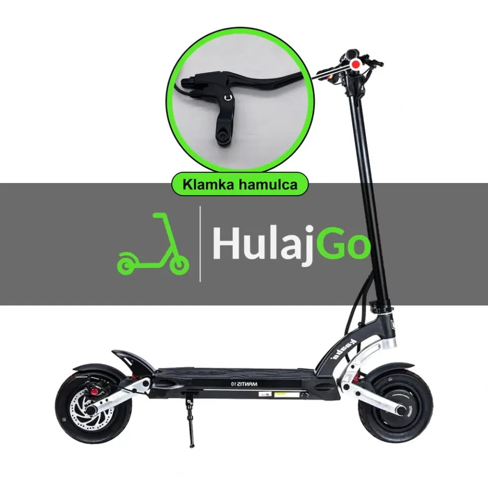 Kaabo Mantis 10 Pro - w powiększeniu klamka hamulca (wymiana klamki hamulca)