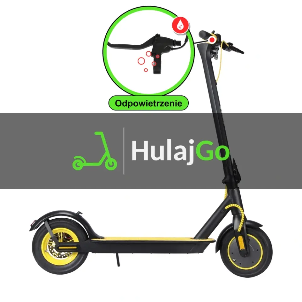 X-Rider M10 Light+ - w powiększeniu klamka hamulca hydraulicznego (odpowietrzenie hamulców hydraulicznych)