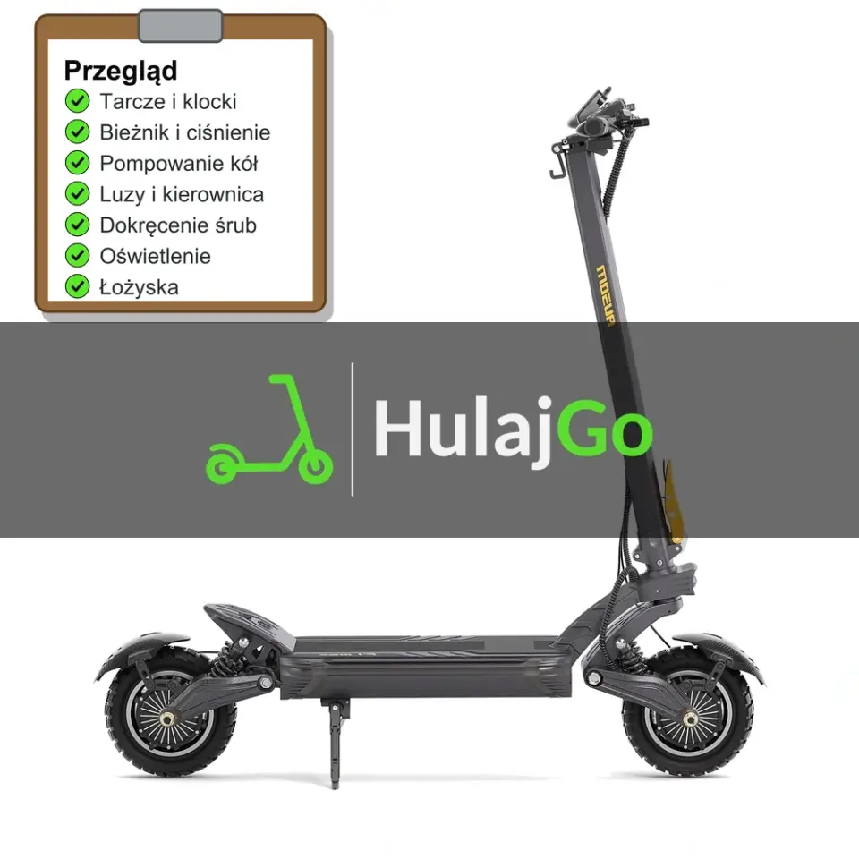 Ausom F1 Max - lista kontrolna przeglądu z zaznaczonymi pozycjami (przegląd przed sezonem)