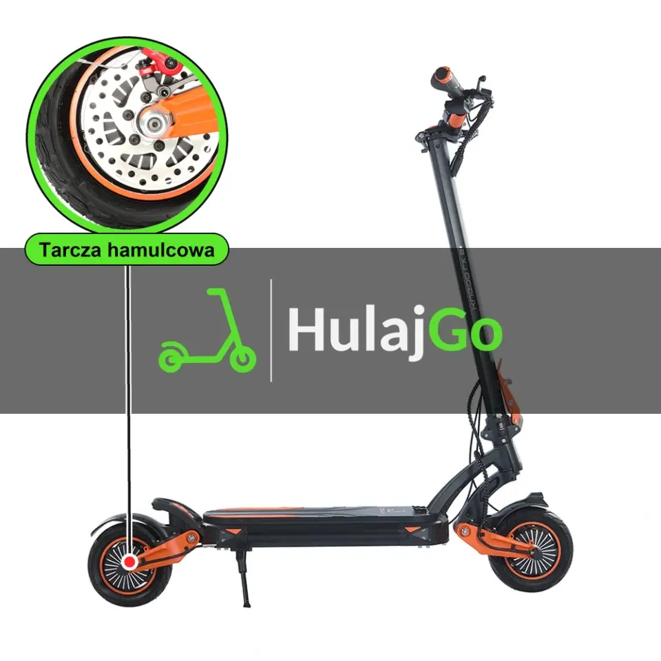 Kugoo LX9+ - w powiększeniu tarcza hamulcowa (wymiana tarczy hamulcowej)