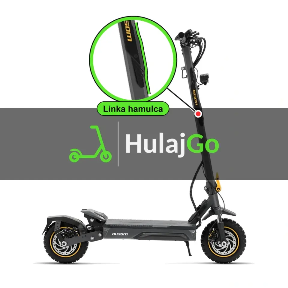 Ausom K20 Pro Dual Motor - w powiększeniu linka hamulca (wymiana linki hamulca)
