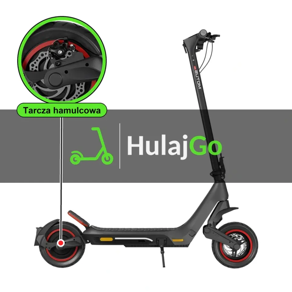 Motus Pro 10 Urban - w powiększeniu tarcza hamulcowa (wymiana tarczy hamulcowej)