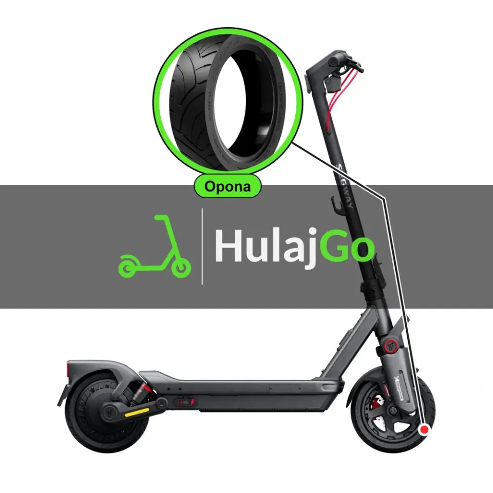 Segway Max G3 - w powiększeniu bieżnik opony (wymiana opony)
