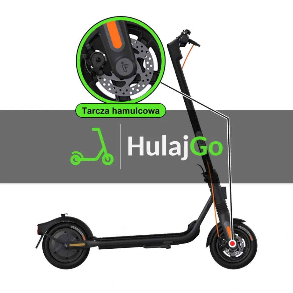 Segway F2 Pro - w powiększeniu tarcza hamulcowa (wymiana tarczy hamulcowej)