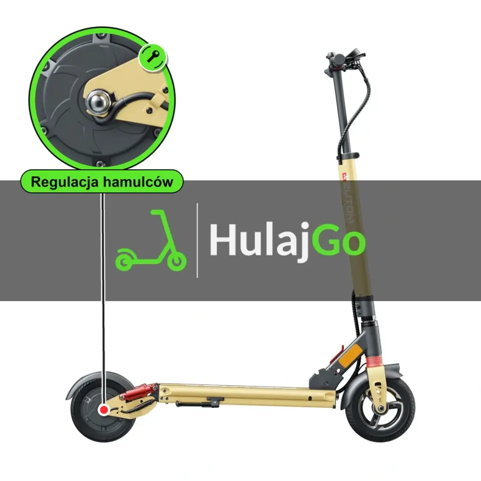 Motus Bella Ride - w powiększeniu hamulec bębnowy (regulacja hamulców)