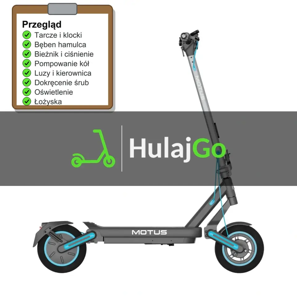 Motus Scooty 10 Max - lista kontrolna przeglądu z zaznaczonymi pozycjami (przegląd przed sezonem)