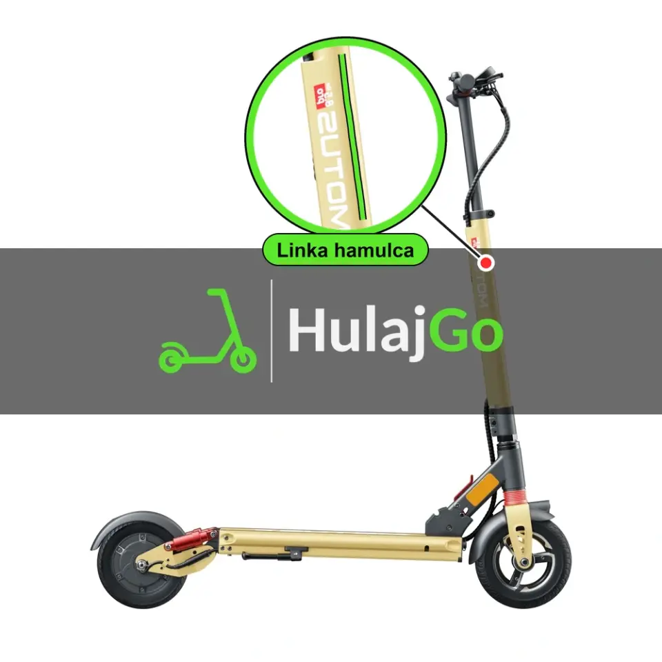 Motus Bella Ride - w powiększeniu linka hamulca (wymiana linki hamulca)