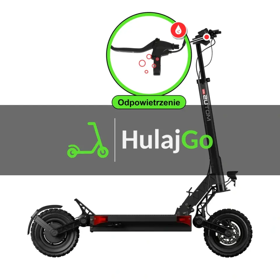 Motus Pro 10 - w powiększeniu klamka hamulca hydraulicznego (odpowietrzenie hamulców hydraulicznych)