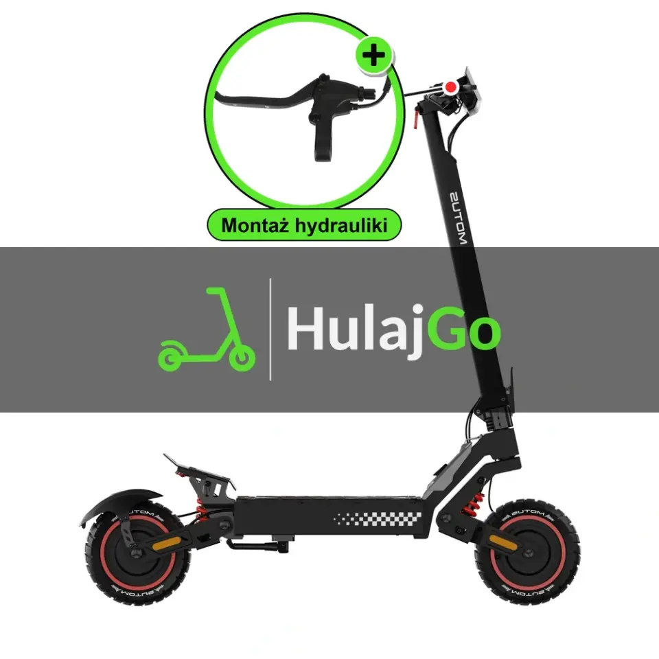 Motus Daytona 10 Max - w powiększeniu klamka hamulca (montaż hamulców hydraulicznych)