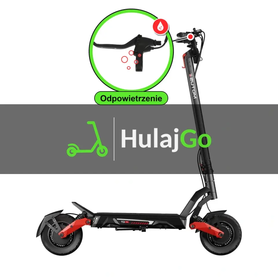 Motus Pro 10 GT - w powiększeniu klamka hamulca hydraulicznego (odpowietrzenie hamulców hydraulicznych)