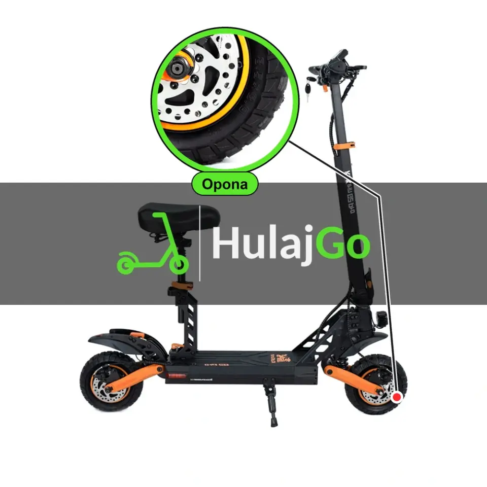 Kukirin G2 Pro - w powiększeniu bieżnik opony (wymiana opony)