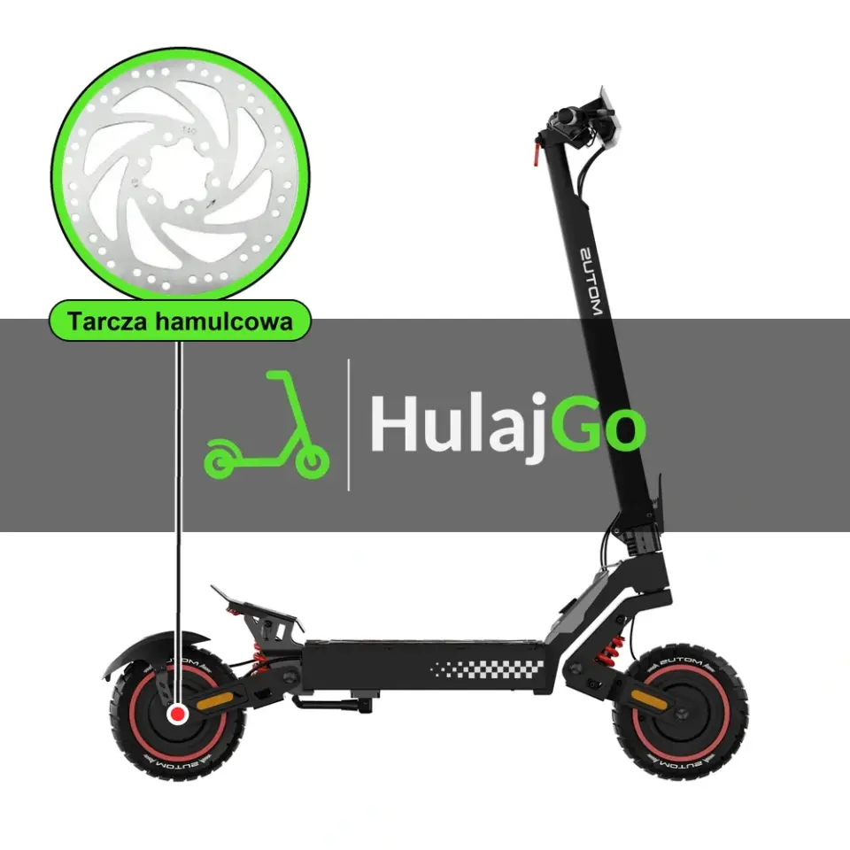 Motus Daytona 10 Max - w powiększeniu tarcza hamulcowa (wymiana tarczy hamulcowej)