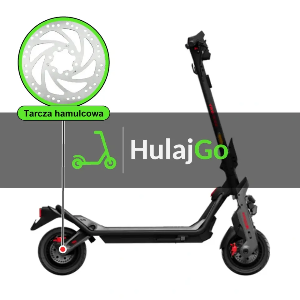 Segway GT3 - w powiększeniu tarcza hamulcowa (wymiana tarczy hamulcowej)