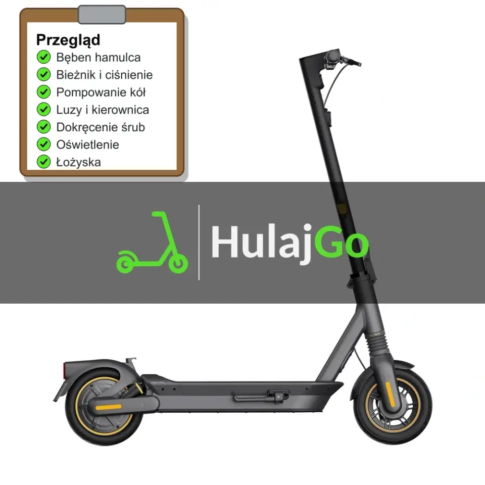 Segway Max G2 - lista kontrolna przeglądu z zaznaczonymi pozycjami (przegląd przed sezonem)