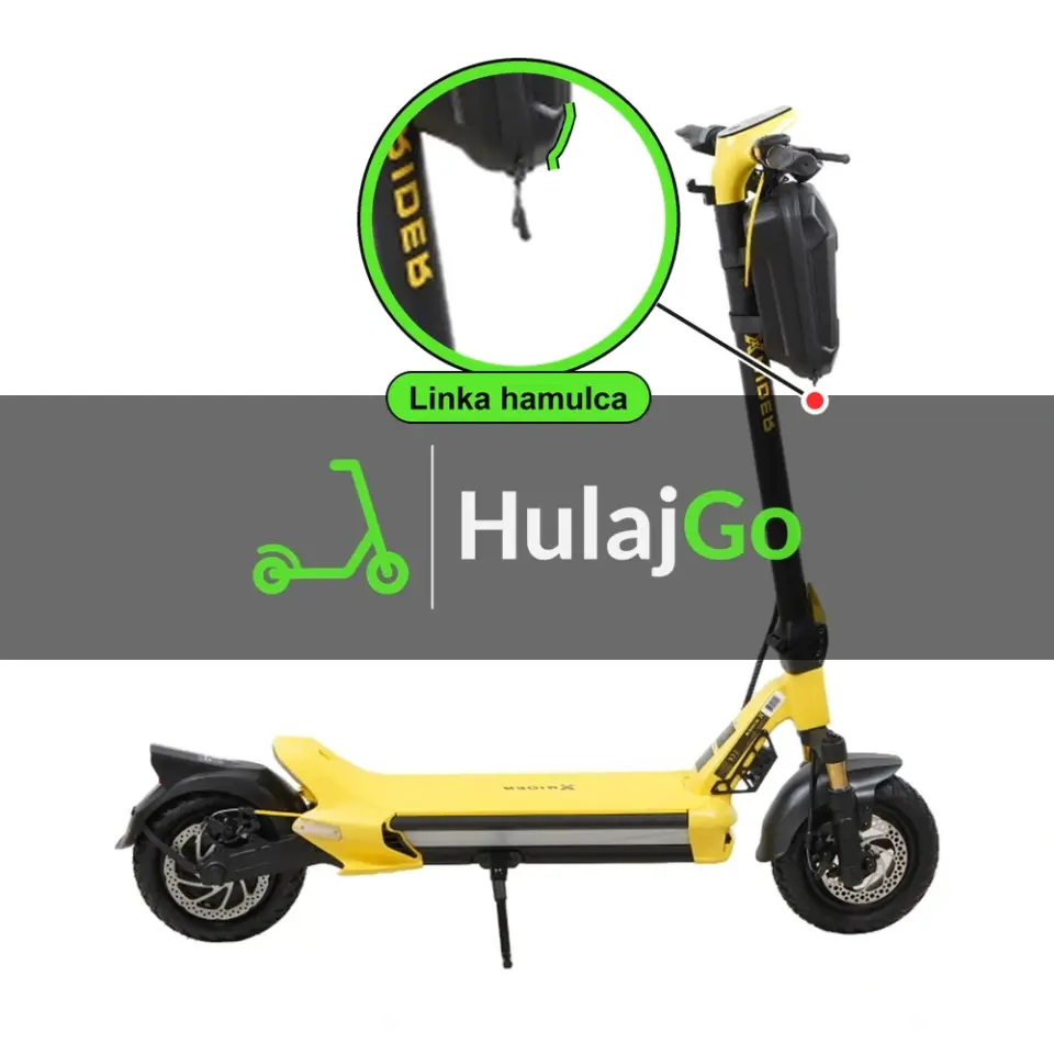 X-Rider MX10 Max - w powiększeniu linka hamulca (wymiana linki hamulca)