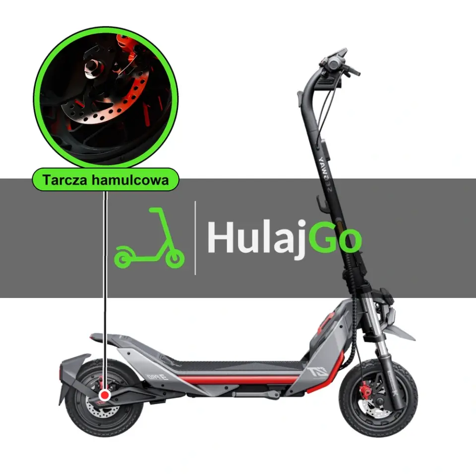 Segway ZT3 Pro - w powiększeniu tarcza hamulcowa (wymiana tarczy hamulcowej)